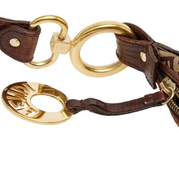 Fendi Zucchino Shoulder Bag 8BR465 Brown Canvas and Leather Women's FENDI - Picture 7 of 12